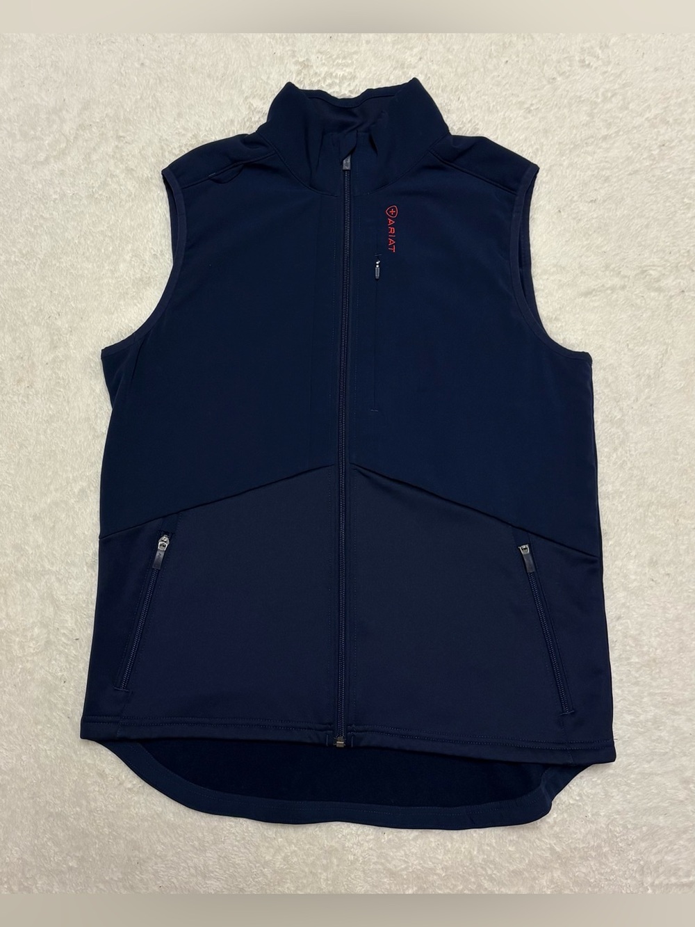 NWOT Ariat Women's Softshell Sina Fleece Scrub Vest Sz Large Full Zip Navy Blue